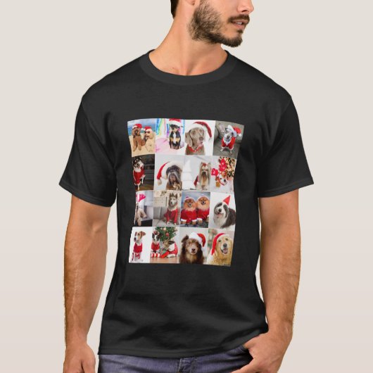Adorable Christmas Dog Photo Collage Classic T-Shi T-Shirt (Vorderseite)