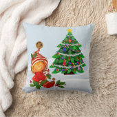 Adorable Christmas Elf Throw Kissen (Decke)