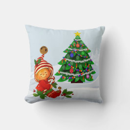 Adorable Christmas Elf Throw Kissen
