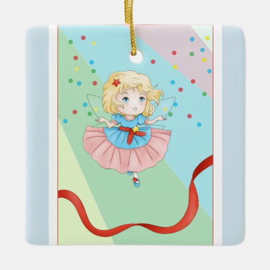 Adorable Christmas Fairy Keramikornament (Vorderseite)