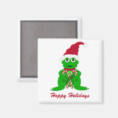 Adorable Christmas Frog Magnet (Vorderseite/Rückseite)