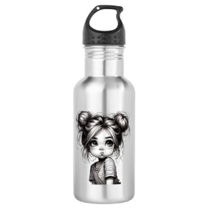 Adorable Christmas Girl mit Pout - Niedliches Gesc Edelstahlflasche