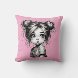 Adorable Christmas Girl mit Pout - Niedliches Gesc Kissen
