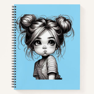 Adorable Christmas Girl mit Pout - Niedliches Gesc Notizblock