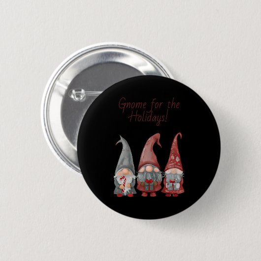 Adorable Christmas Gnomes With Holiday Cheer T Shi Button (Vorne & Hinten)