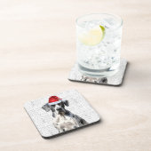 Adorable Christmas Great Dane Woof Word Art Getränkeuntersetzer (Rechte Seite)