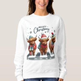 ADORABLE CHRISTMAS HOLIDAY HIGHLAND COWS SWEATSHIRT