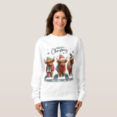 ADORABLE CHRISTMAS HOLIDAY HIGHLAND COWS SWEATSHIRT (Vorne ganz)