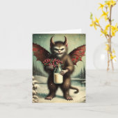 Adorable Christmas Horror Kitty Fairy Karte (Gelbe Blume)