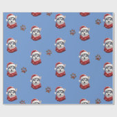 Adorable Christmas Husky Geschenkpapier (Flach)