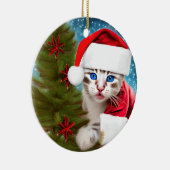 Adorable Christmas Kitten Keramik Ornament (Rechts)