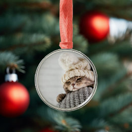 Adorable Christmas Kitten Ornament Aus Metall