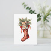 Adorable Christmas Kitten Postkarte (Stehend Vorderseite)