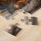 Adorable Christmas kitten with Santa hats Puzzle (Seite)