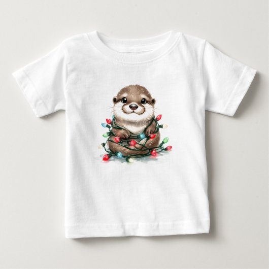 Adorable Christmas Otter Baby T-shirt (Vorderseite)