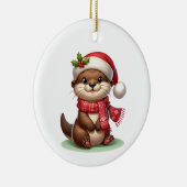 Adorable Christmas Otter Keramik Ornament (Rechts)