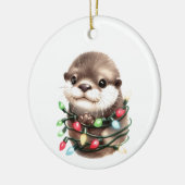 Adorable Christmas Otter Keramik Ornament (Links)