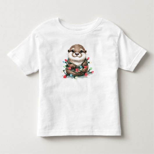 Adorable Christmas Otter Kleinkind T-shirt (Vorderseite)