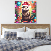 Adorable Christmas Otter Leinwanddruck (Insitu (Schlafzimmer))