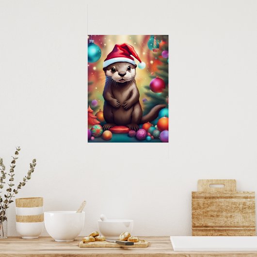 Adorable Christmas Otter Poster (Küche)