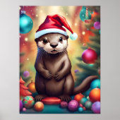 Adorable Christmas Otter Poster (Vorne)