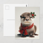 Adorable Christmas Otter Postkarte (Vorne/Hinten)