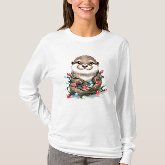 Adorable Christmas Otter T-Shirt (Vorderseite)