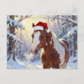 Adorable Christmas Paint Horse Mare Postkarte (Vorderseite)