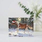 Adorable Christmas Paint Horse Mare Postkarte (Stehend Vorderseite)