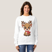 Adorable Christmas Reindeer Illustration Sweatshirt (Vorne ganz)