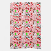 Adorable Christmas Shih Tzu Pattern Geschirrtuch (Vertikal)