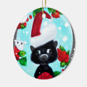 Adorable Christmas Skunk Keramik Ornament (Links)
