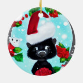 Adorable Christmas Skunk Keramik Ornament (Hinten)