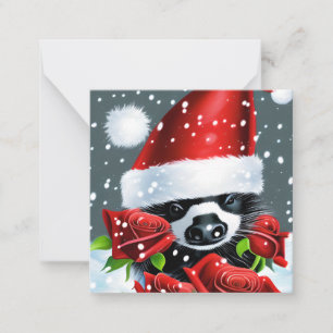 Adorable Christmas Skunk Mitteilungskarte