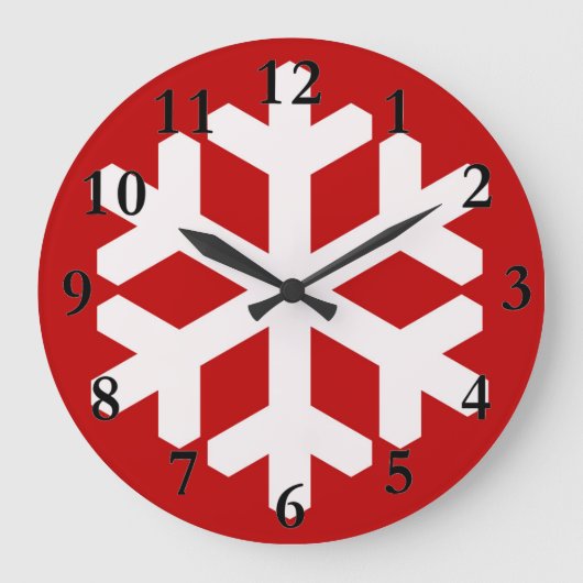 Adorable Christmas Snowflake Clock! Große Wanduhr (Vorderseite)