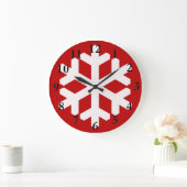 Adorable Christmas Snowflake Clock! Große Wanduhr (Zuhause)