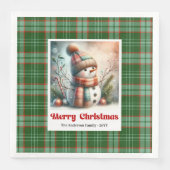 Adorable Christmas Snowman Napkins Editable Kids Serviette (Vorderseite)