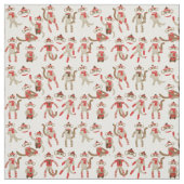 Adorable Christmas Sock Affen Fabric Stoff (Muster)