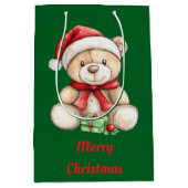 Adorable Christmas Teddy Bär Mittlere Geschenktüte (Vorderseite)
