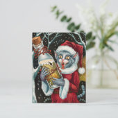 Adorable Christmas Vampire Gray Cat Fairy Postkarte (Stehend Vorderseite)