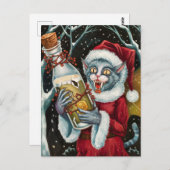 Adorable Christmas Vampire Gray Cat Fairy Postkarte (Vorne/Hinten)