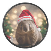 Adorable Christmas Wombat, Eishockey Puck (Vorderseite)