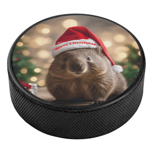 Adorable Christmas Wombat, Eishockey Puck (3/4)