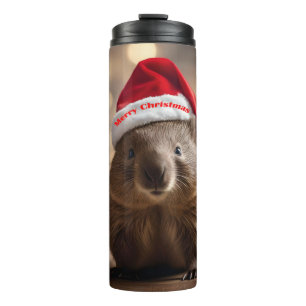 Adorable Christmas Wombat, Thermosbecher