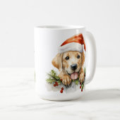 ADORABLE CHRISTMAS YELLOW LABRADOR RETRIEVER KAFFEETASSE (VorderseiteRechts)