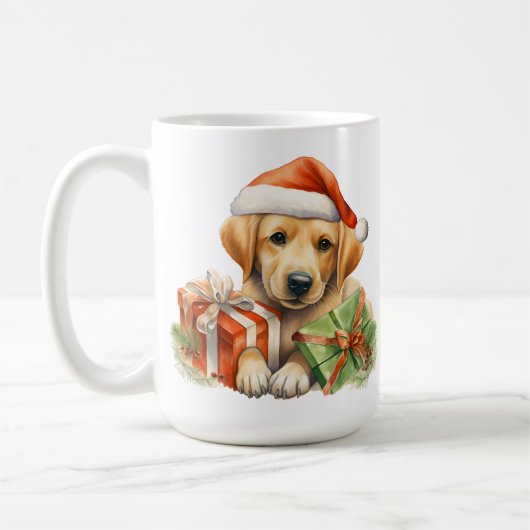 ADORABLE CHRISTMAS YELLOW LABRADOR RETRIEVER KAFFEETASSE (Links)