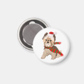 Adorable Christmas Yorkie in Weihnachtsmannmütze M Magnet (Vorderseite/Rückseite)