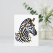 Adorable Christmas Zebra Postkarte (Stehend Vorderseite)