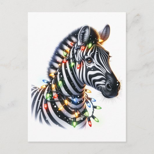 Adorable Christmas Zebra Postkarte (Vorderseite)