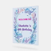 Adorable Chubby Narwhal Whale fish Seamless Sea Li Acrylschild (Winkel)